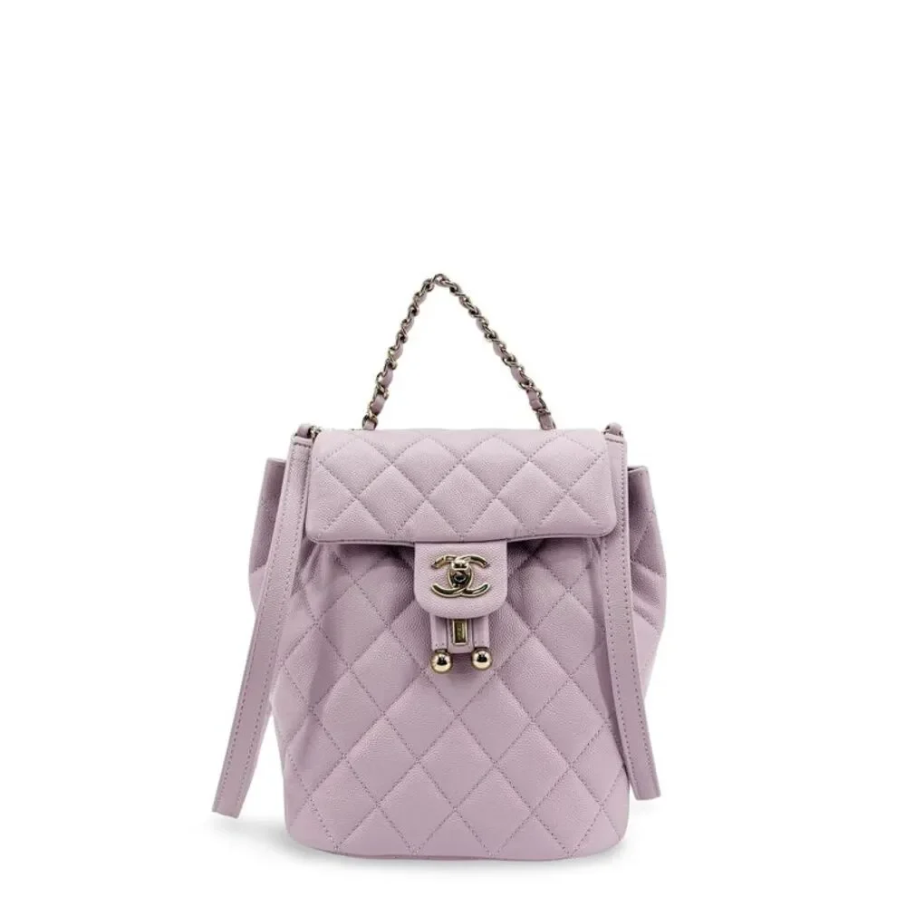 Chanel Dumas Backpack Small Caviar Lilac Gold Hardware